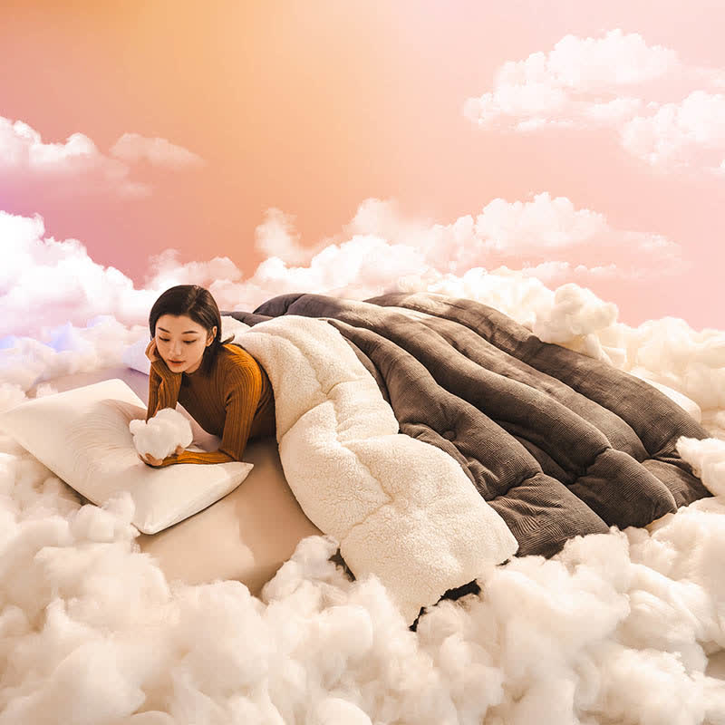 Thick Warm Plush Fleece Blanket with Comforter - image 9