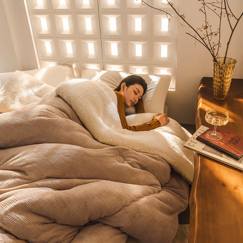 Thick Warm Plush Fleece Blanket with Comforter - image 13