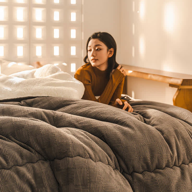 Thick Warm Plush Fleece Blanket with Comforter - image 7