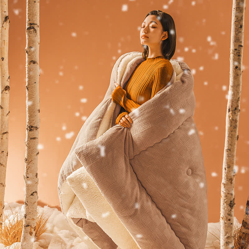 Thick Warm Plush Fleece Blanket with Comforter - image 14