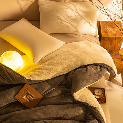 Thick Warm Plush Fleece Blanket with Comforter - image 12