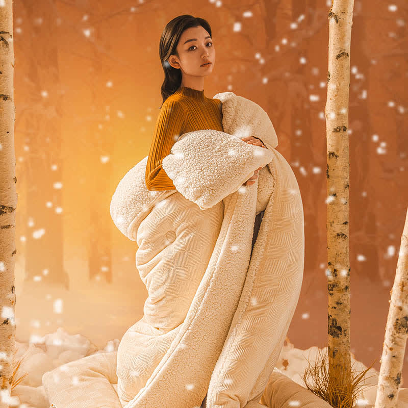 Thick Warm Plush Fleece Blanket with Comforter - image 21