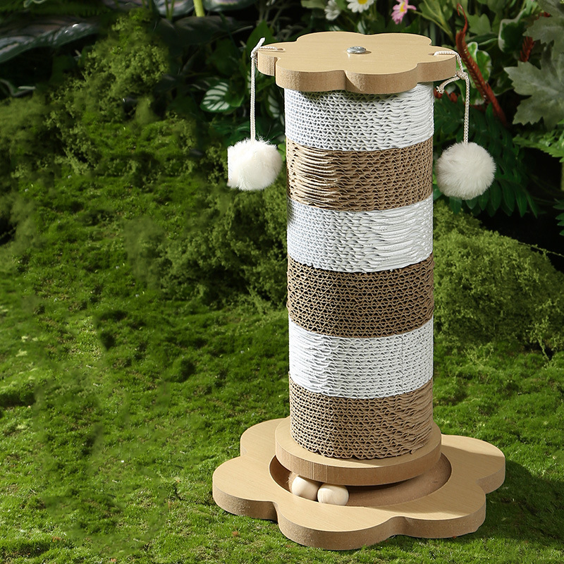 Decorative Cat Scratch Post with Hanging Ball  - image 1
