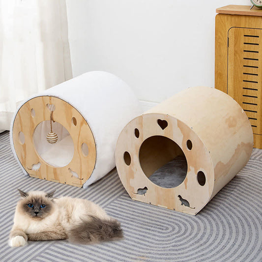 Wooden Space Capsule Cat House - image 0