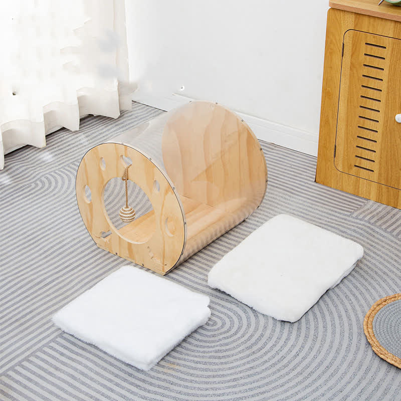 Wooden Space Capsule Cat House - image 4