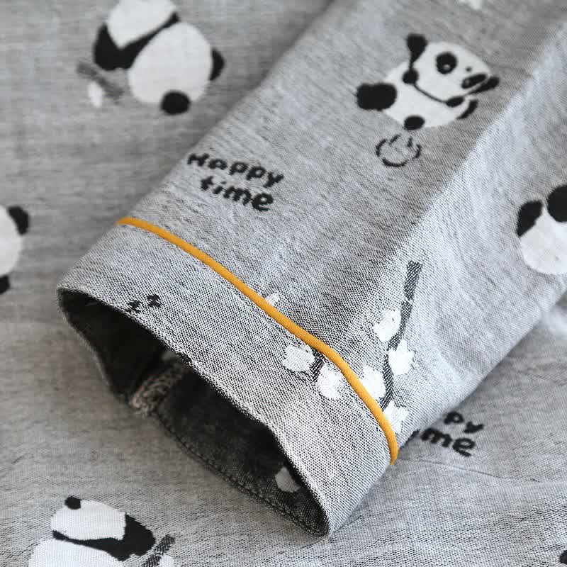 Cute Panda Couple Cotton Pajama Set - image 7
