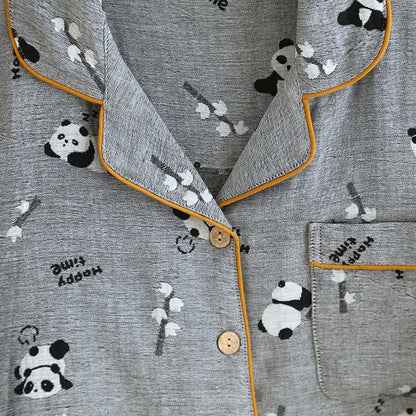 Cute Panda Couple Cotton Pajama Set - image 4