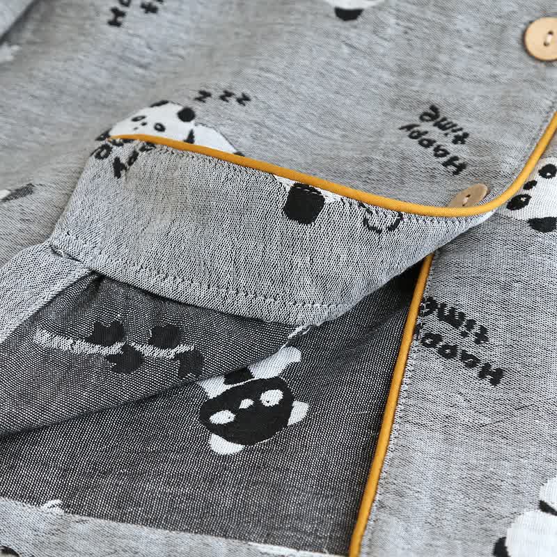 Cute Panda Couple Cotton Pajama Set - image 8