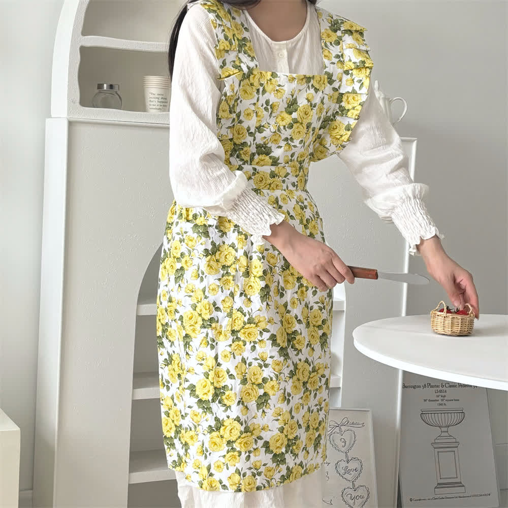 Pastoral Rose Artist's Smock Apron - image 4