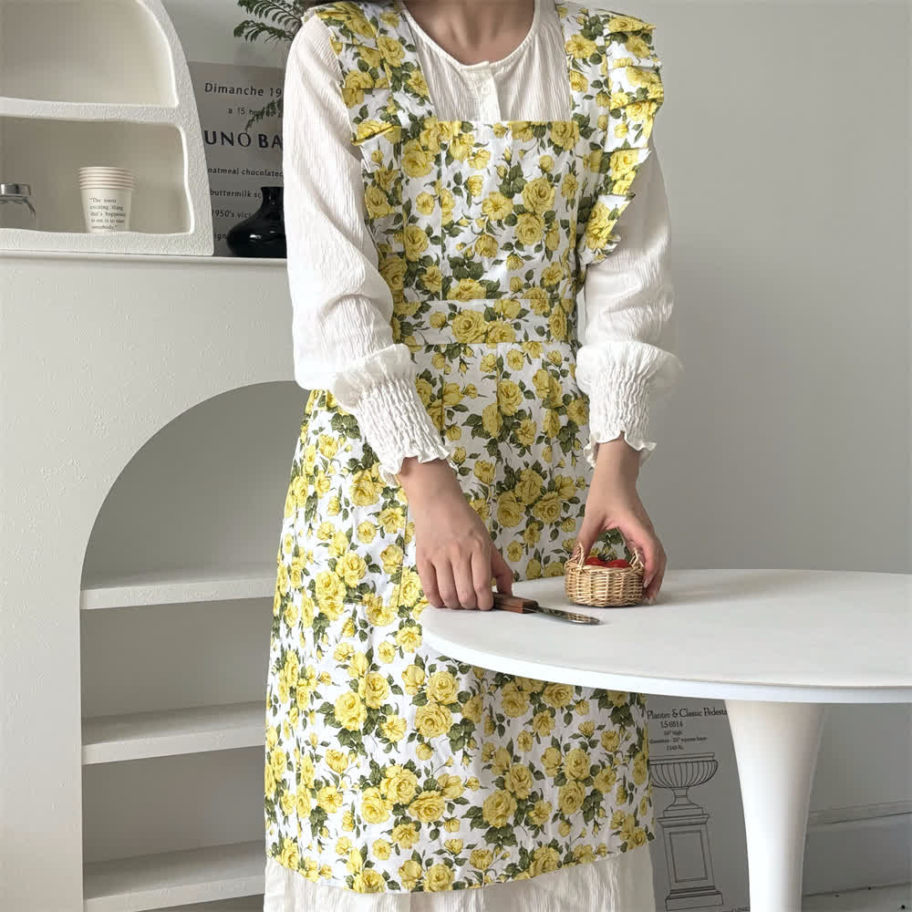 Pastoral Rose Artist's Smock Apron - image 3