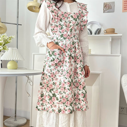 Pastoral Rose Artist's Smock Apron - Pink - image 6