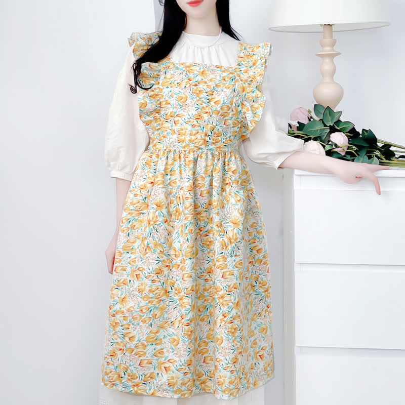 Rural Tulip Kitchen Gardening Apron - Yellow - image 4