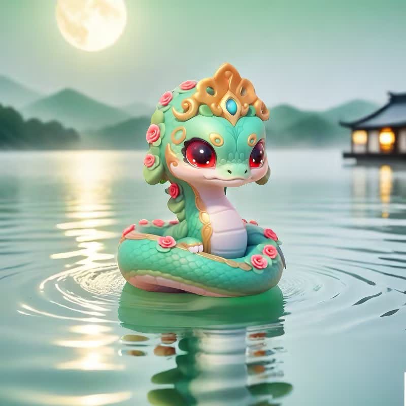 Year of the Snake Mascot Resin Ornament - 2PCS - 3.54"W x 3.15"L x 4.72"H - image 0