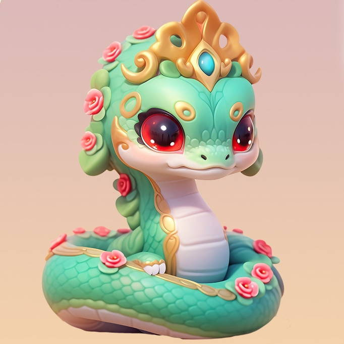 Year of the Snake Mascot Resin Ornament - image 1
