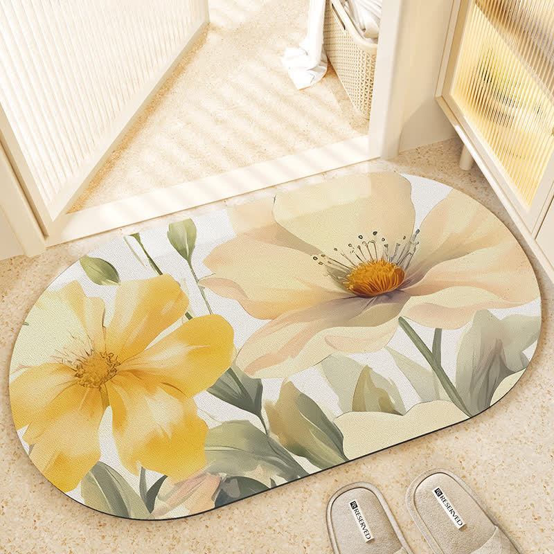 Simple Floral Absorbent Floor Mat - image 5