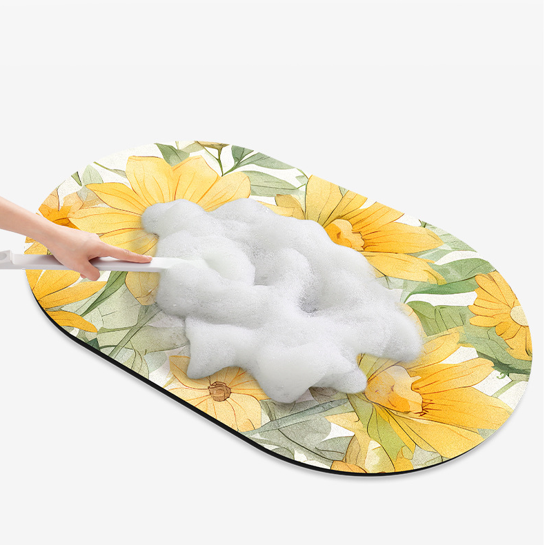 Simple Floral Absorbent Floor Mat - image 2