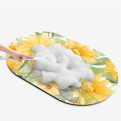 Simple Floral Absorbent Floor Mat - image 2
