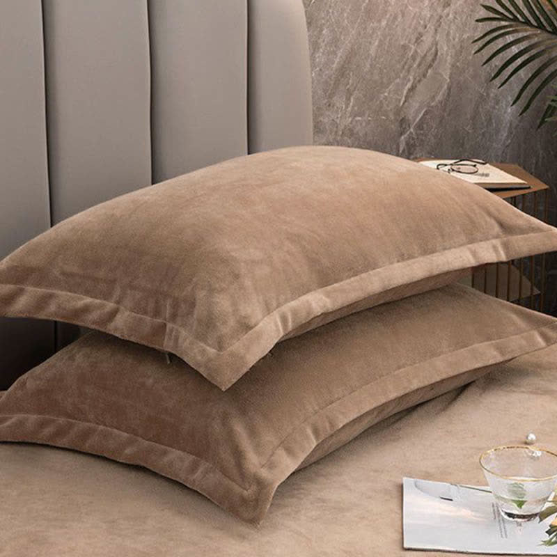 Solid Color Velvety Decorative  Pillowcases(2PCS) - image 6