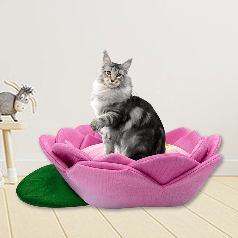 Lotus Shaped Warm Fleece Pet Bed - image 2