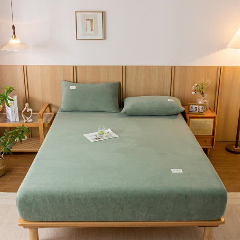 Solid Color Soft Flannel Fitted Sheet - image 10