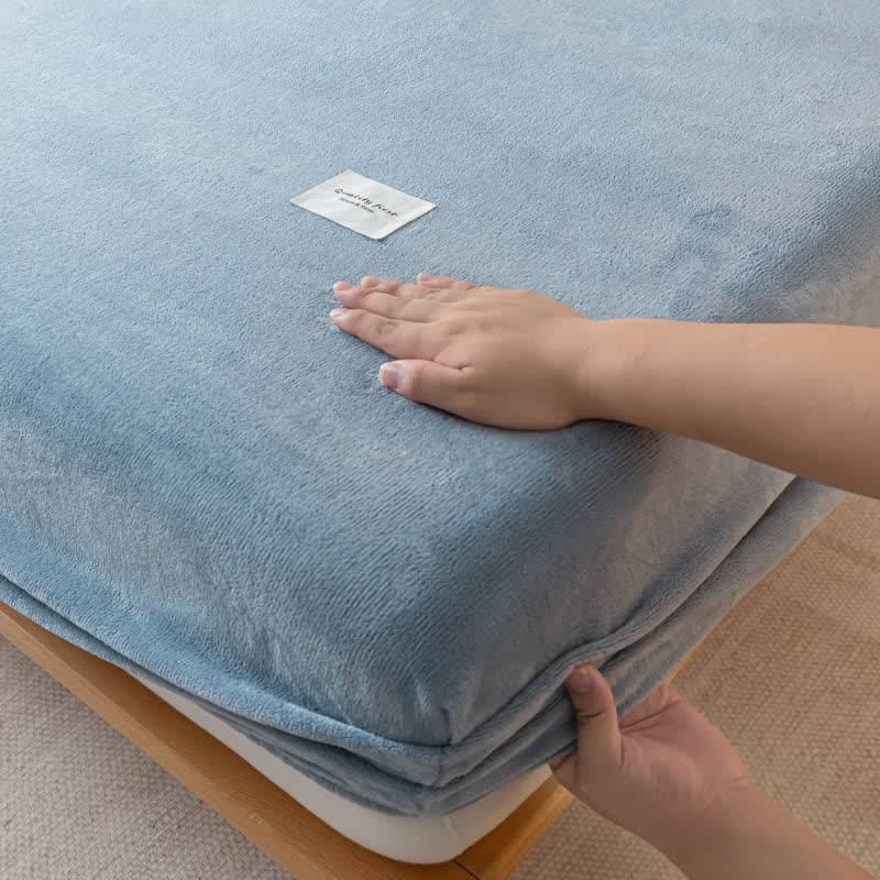 Solid Color Soft Flannel Fitted Sheet - image 7