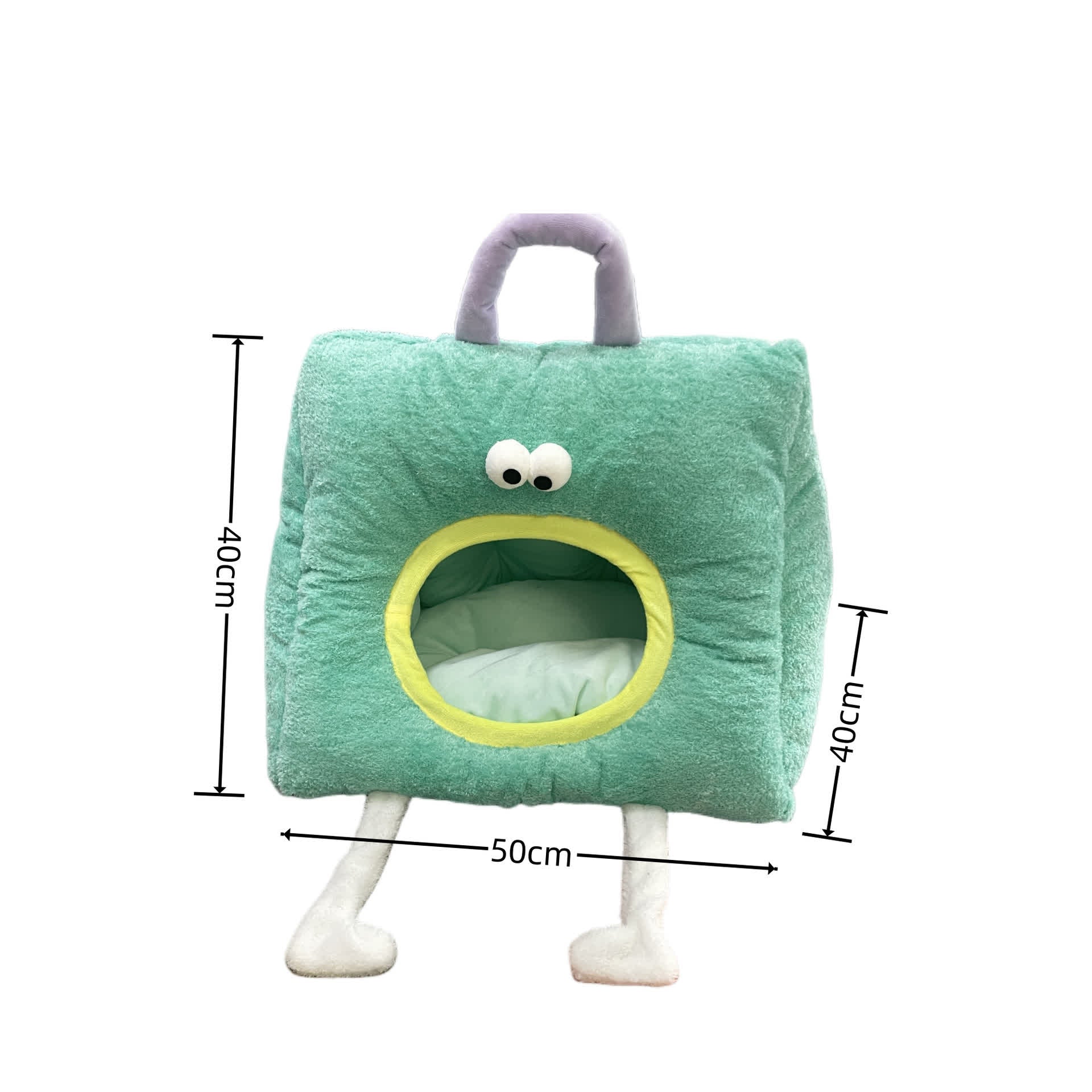  Removable Washable Semi-Closed Cat Bed - Green - image 5