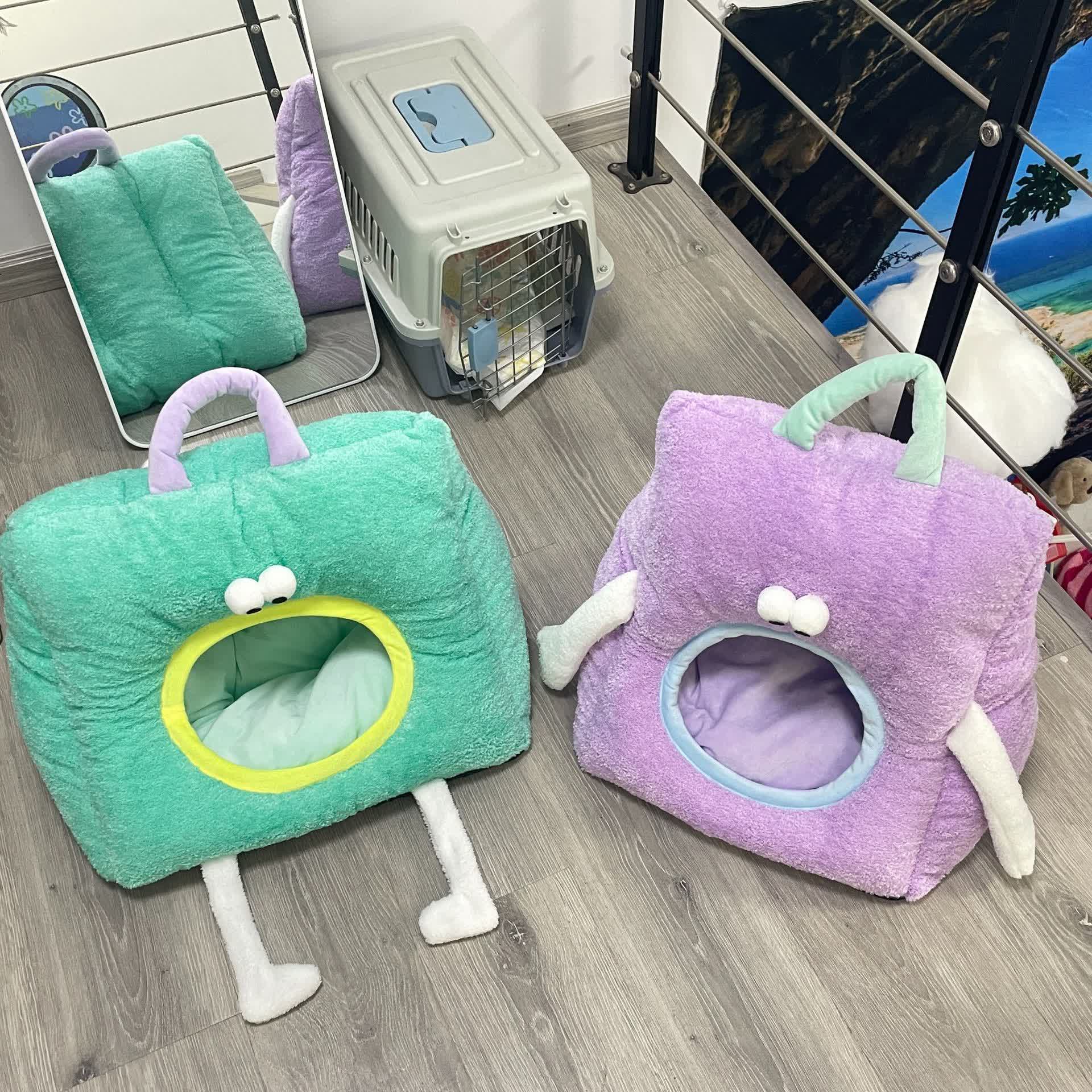  Removable Washable Semi-Closed Cat Bed - image 1