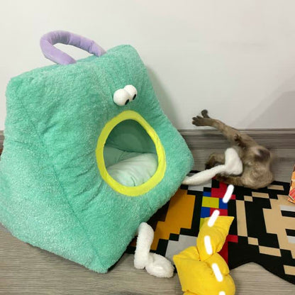  Removable Washable Semi-Closed Cat Bed - image 3