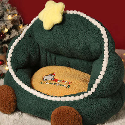 Christmas Tree Soft Fleece Pet Bed - image 2