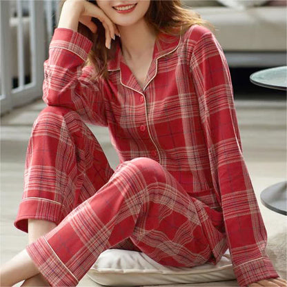 Lattice Cotton Long Sleeves Pajama Set - image 2