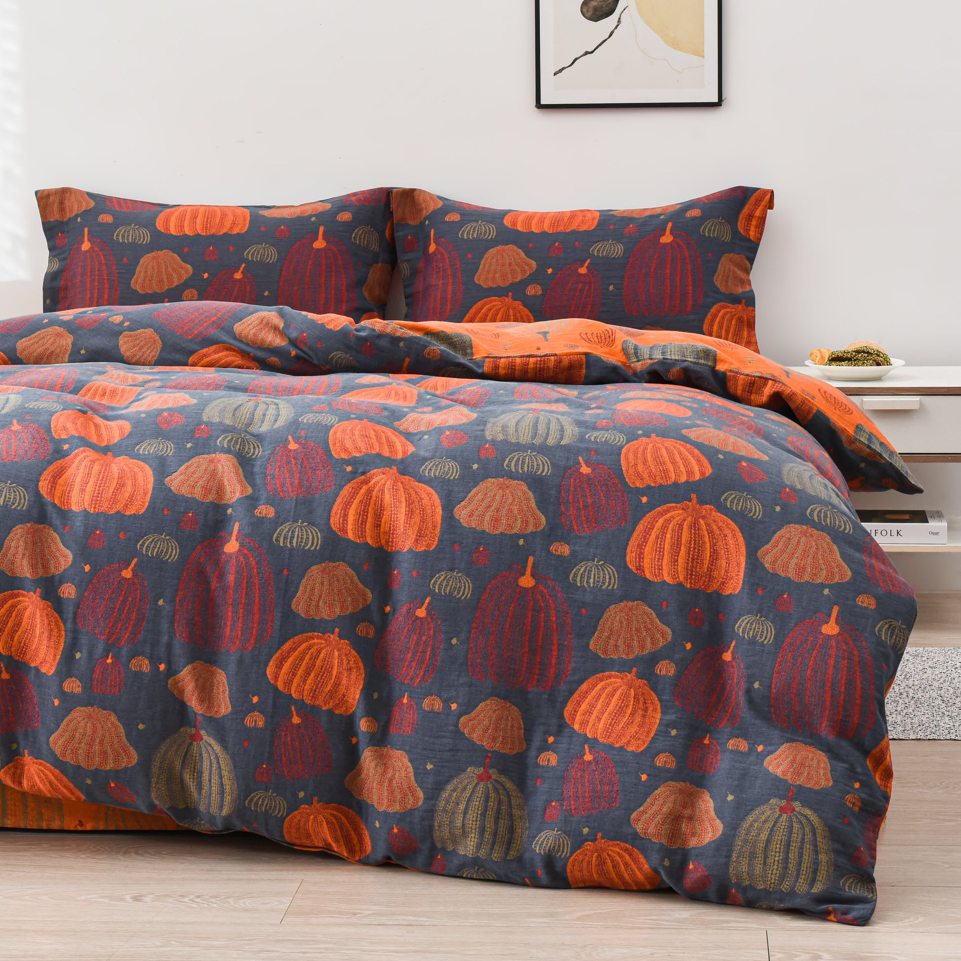 Pumpkin Cotton Gauze Bedding Set (4PCS) - image 2