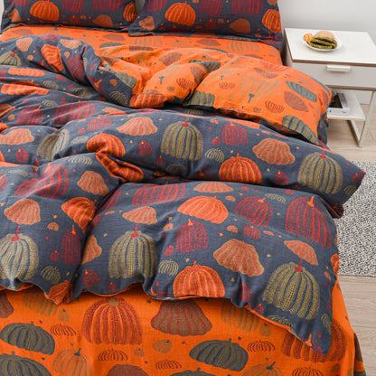 Pumpkin Cotton Gauze Bedding Set (4PCS) - image 5