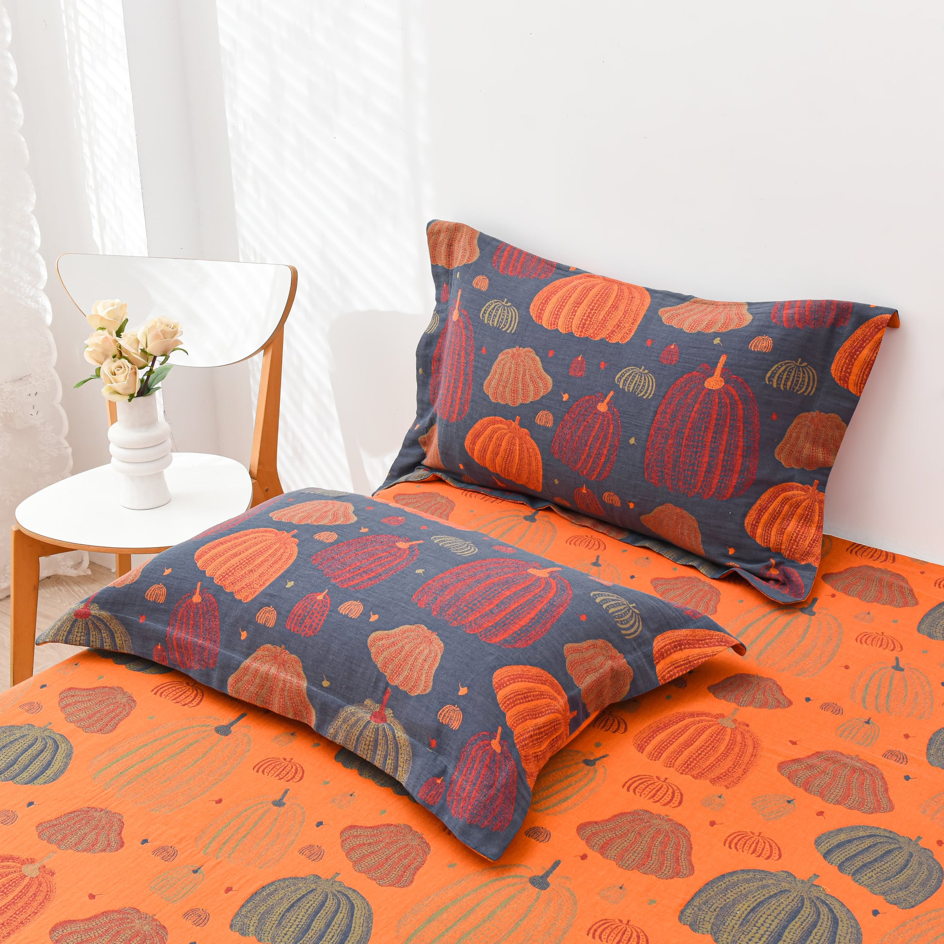 Pumpkin Cotton Gauze Bedding Set (4PCS) - image 6