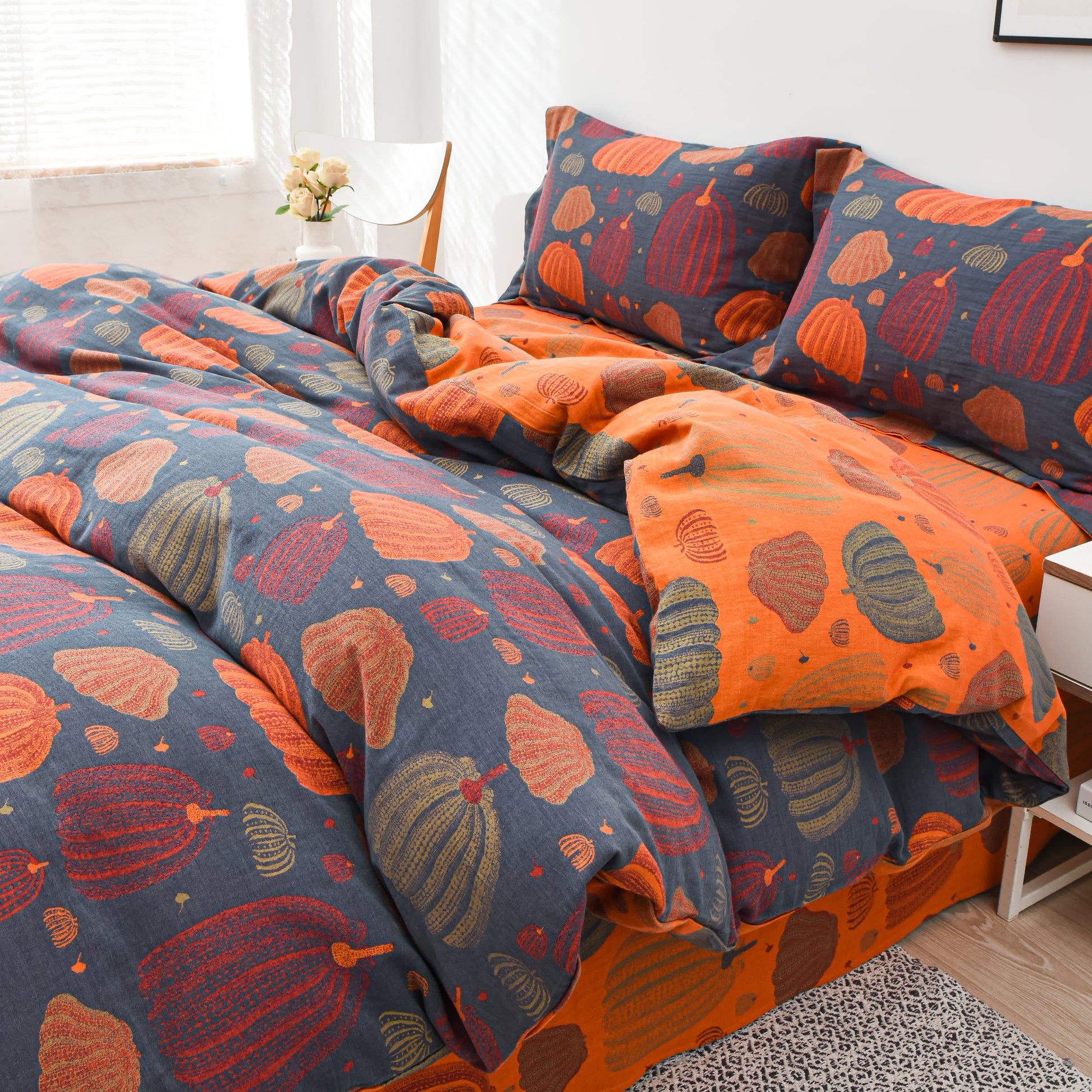 Pumpkin Cotton Gauze Bedding Set (4PCS) - image 3