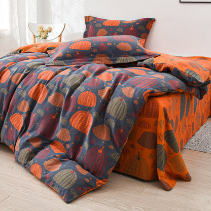 Pumpkin Cotton Gauze Bedding Set (4PCS) - image 4