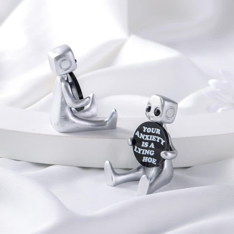 Tiny Robot Resin Statue with Slogan - image 3