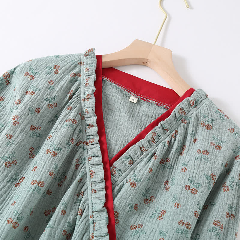 Kimono Rural Rose Cotton Gauze Pajama Set - image 2