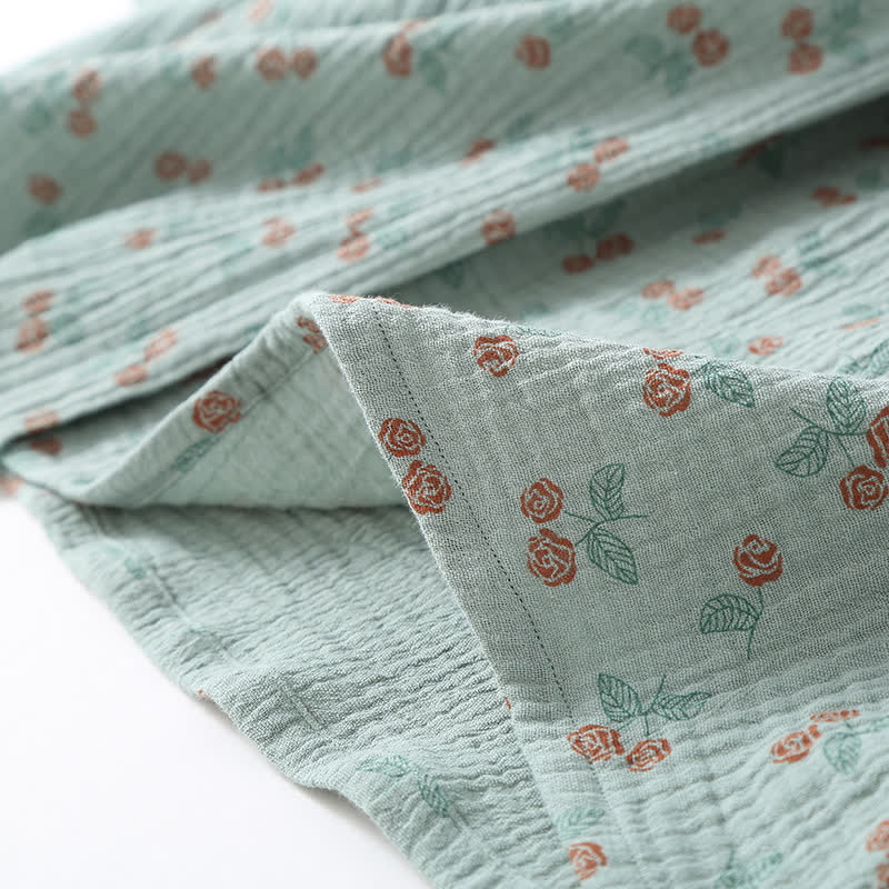 Kimono Rural Rose Cotton Gauze Pajama Set - image 6