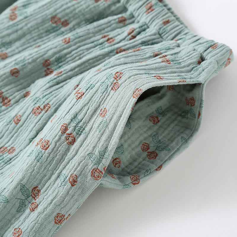 Kimono Rural Rose Cotton Gauze Pajama Set - image 5