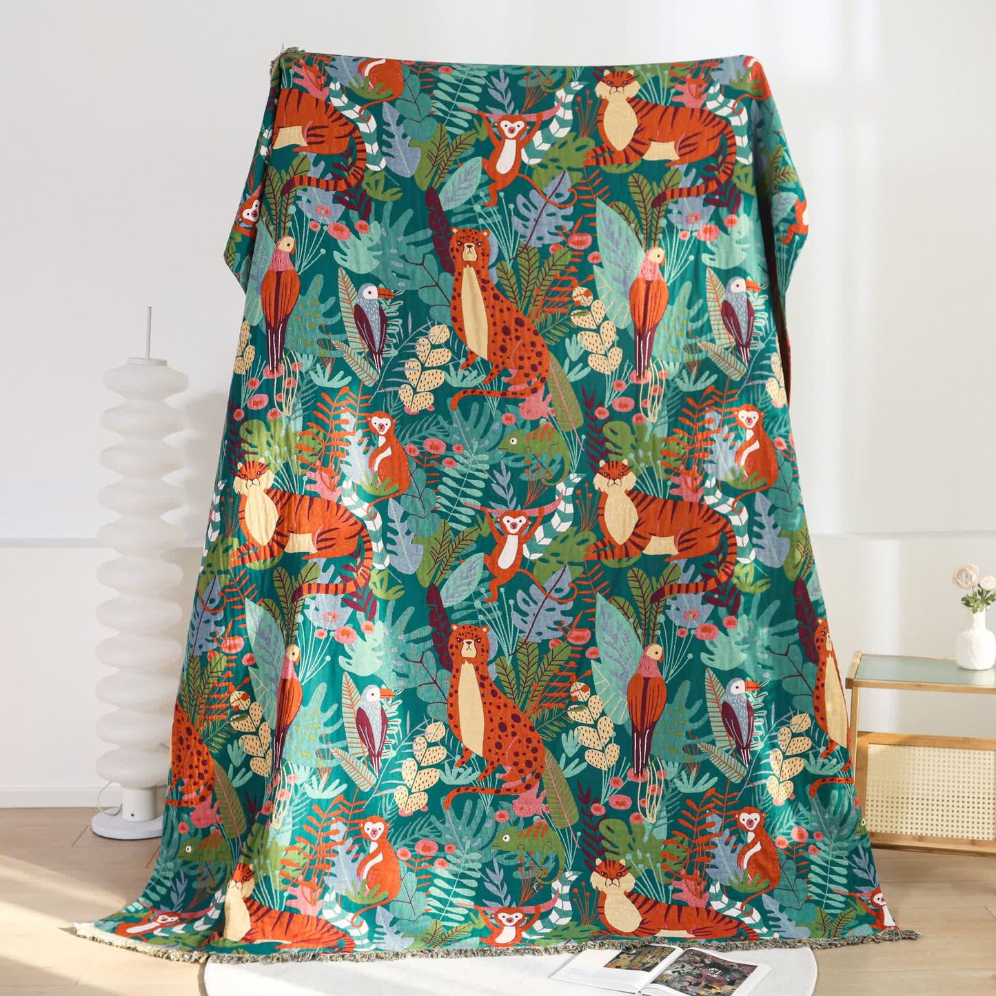 Forest Animals Cotton Gauze Reversible Blanket - image 2