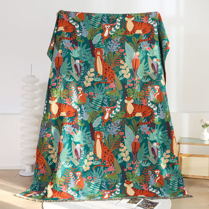 Forest Animals Cotton Gauze Reversible Blanket - image 2