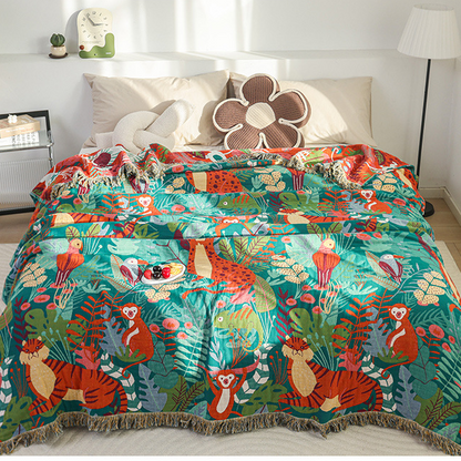 Forest Animals Cotton Gauze Reversible Blanket - image 4