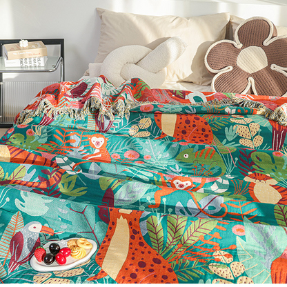 Forest Animals Cotton Gauze Reversible Blanket - image 8