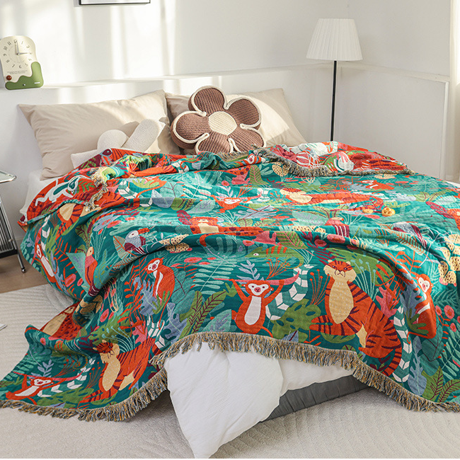 Forest Animals Cotton Gauze Reversible Blanket - image 7