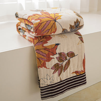 Cotton Gauze Maple Leaf Breathable Blanket - image 1