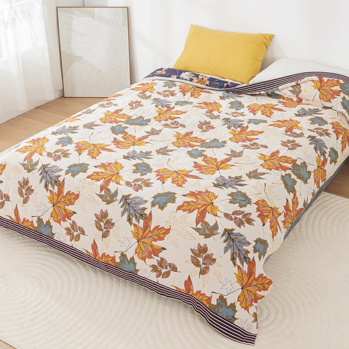 Cotton Gauze Maple Leaf Breathable Blanket - image 4