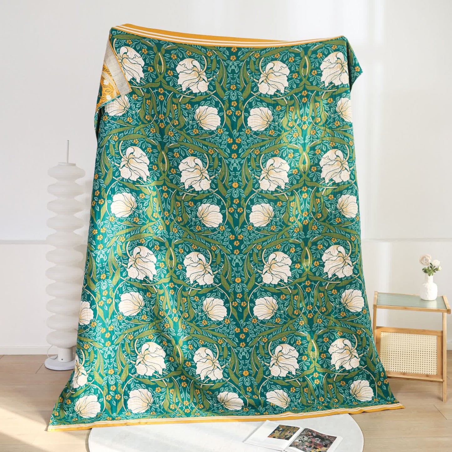 Pure Cotton Elegant Pastoral Soft Blanket - 79"W x 90"L - image 0