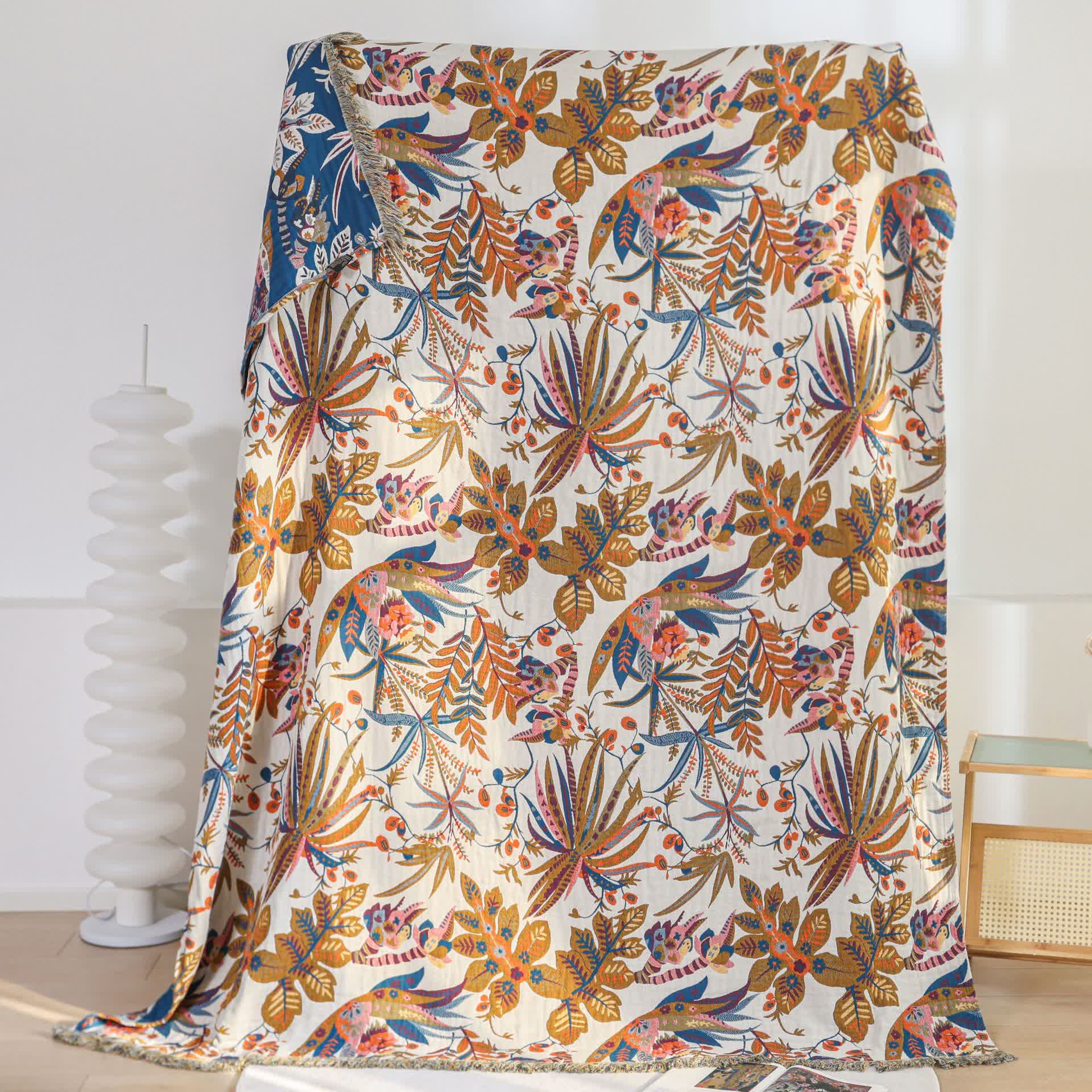 Retro Leaf Cotton Gauze Lightweight Quilt - image 2