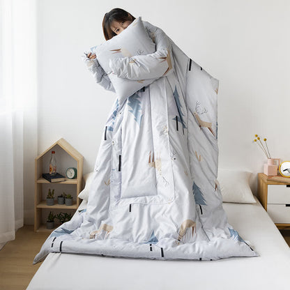 Functional Portable Pillow Quilt With Sleeves - image 4