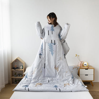 Functional Portable Pillow Quilt With Sleeves - image 3